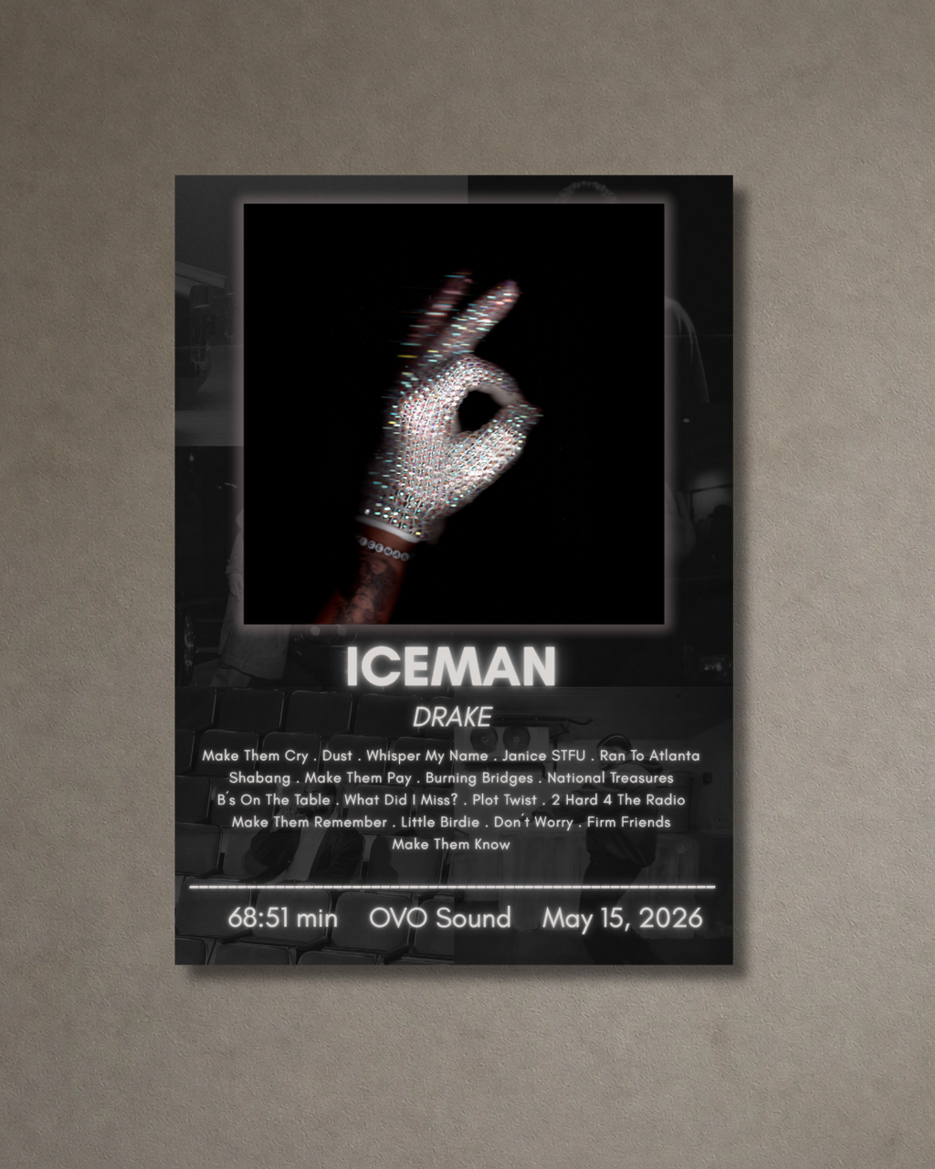 ICEMAN by Drake - A3 Poster